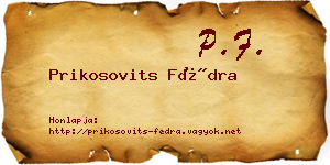 Prikosovits Fédra névjegykártya